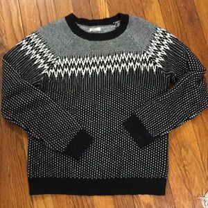 Jcrew Fair Isle black and white sweater size small